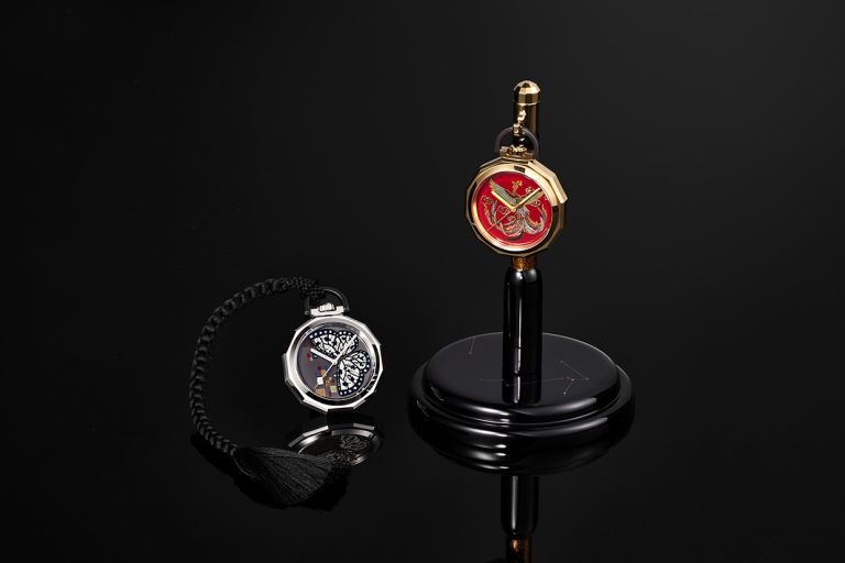 日本刀の玉鋼と輪島塗が融合した提げ時計の最高峰コレクション「Timeless Japanology」