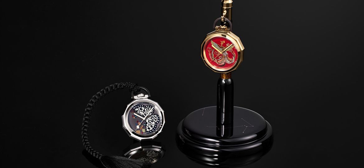 日本刀の玉鋼と輪島塗が融合した提げ時計の最高峰コレクション「Timeless Japanology」
