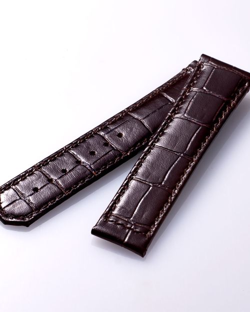 URUGA42 “Croco-embossed cowhide strap” (UG03) – Dark Brown [UG03-CDB]
