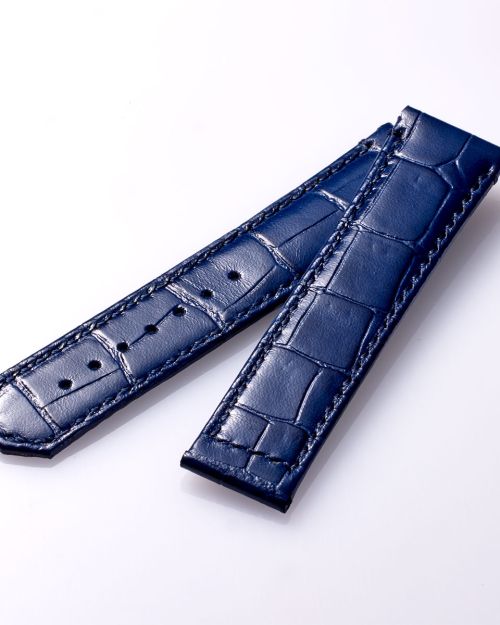 URUGA42 “Croco-embossed cowhide strap” (UG03) – Dark Blue [UG03-CDL]