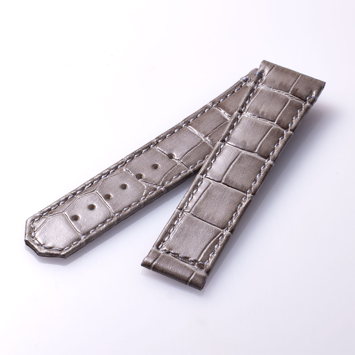 URUGA42 “Croco-embossed cowhide strap” (UG03) – Greige [UG03-CGE]