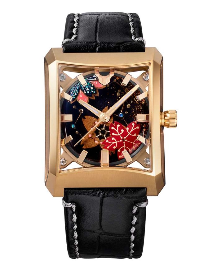 Urushi Series MAKI-E “FIVE WINDOWS Mid ~Hoshimi Sakura” Leather model [VM07-CBKMA0-KYJ]