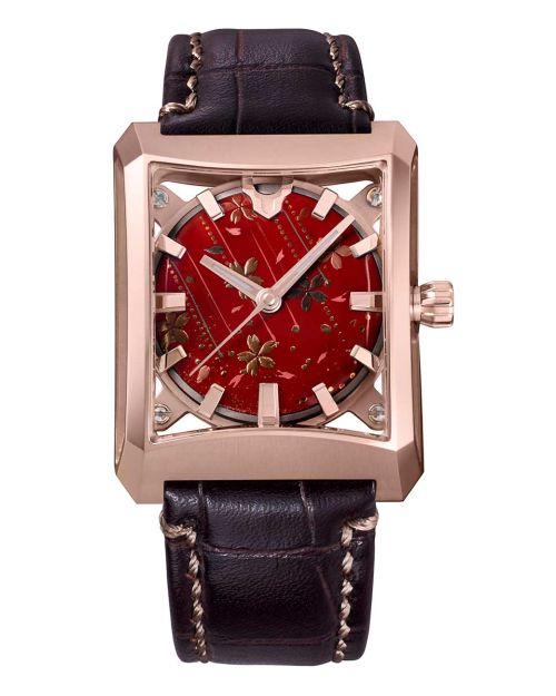 Urushi Series MAKI-E “FIVE WINDOWS Mid ~Nagare Sakura” Leather model [VM07-CDBMA6-KPJ]