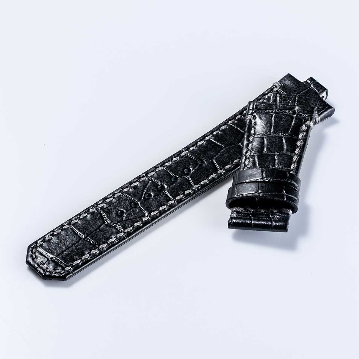 HORIZON Mid “Croco-embossed cowhide strap” (VM06) – Black [VM06-CBK]