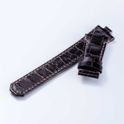 HORIZON “Croco-embossed cowhide strap” (VM12) – Dark Brown [VM12-CDB]