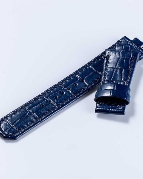HORIZON “Croco-embossed cowhide strap” (VM12) – Dark Blue [VM12-CDL]