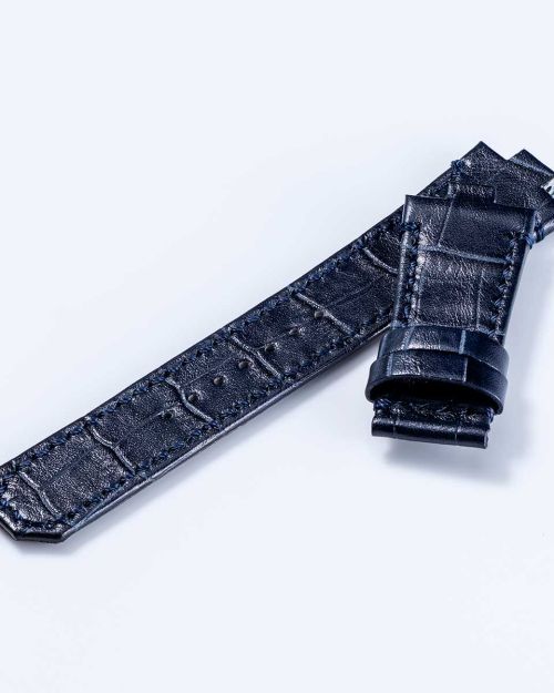 HORIZON “Croco-embossed cowhide strap” (VM12) – Navy [VM12-CNV]