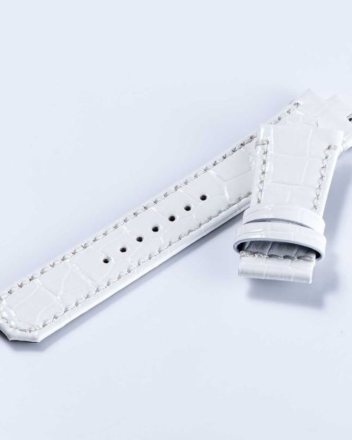 HORIZON Mid “Croco-embossed cowhide strap” (VM06) – White [VM06-CWH]
