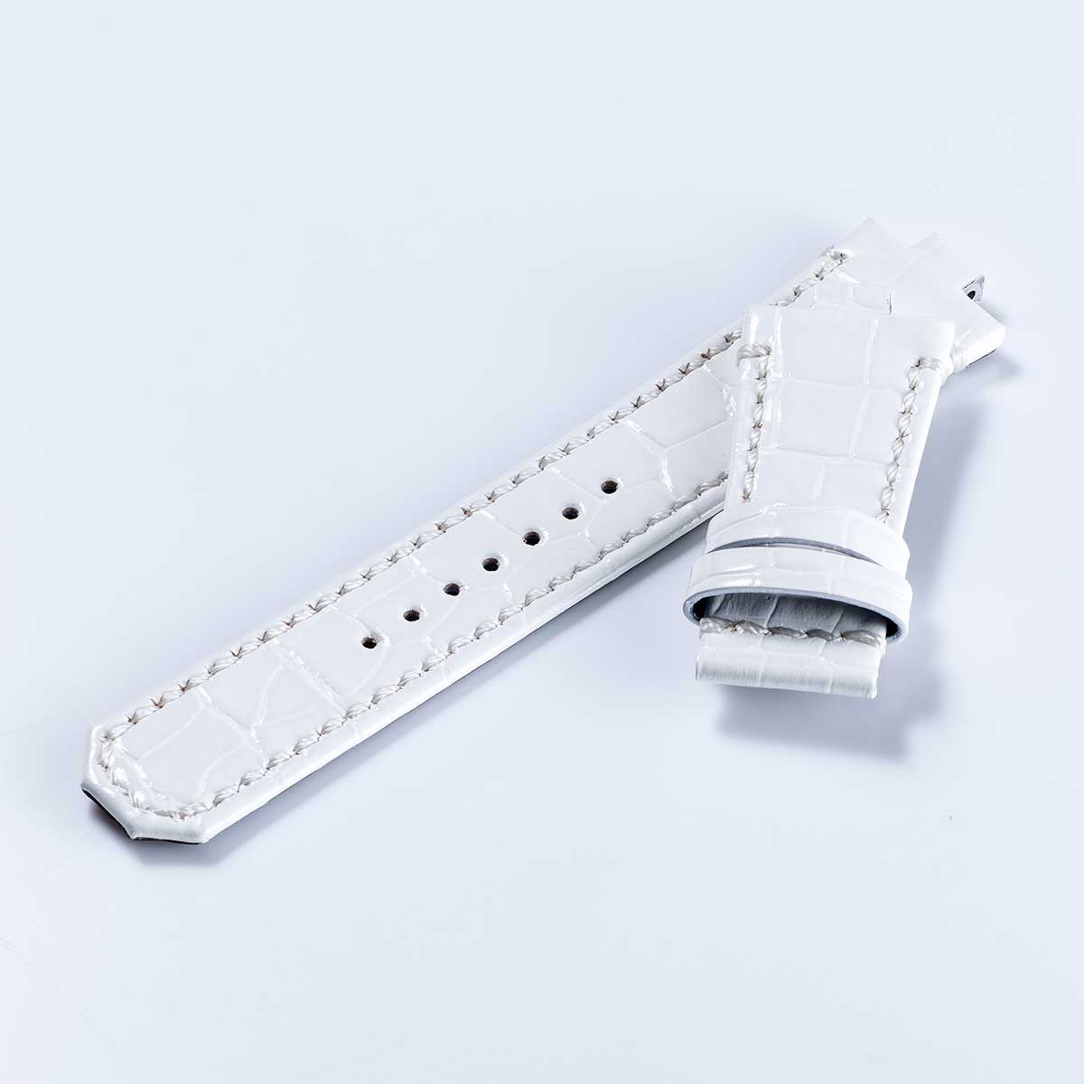 HORIZON Mid “Croco-embossed cowhide strap” (VM06) – White [VM06-CWH]
