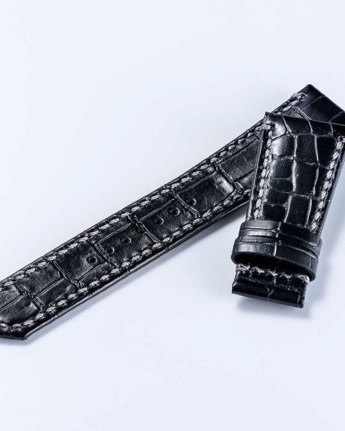 FIVE WINDOWS “Croco-embossed cowhide strap” (VM03) – Black [VM03-CBK]