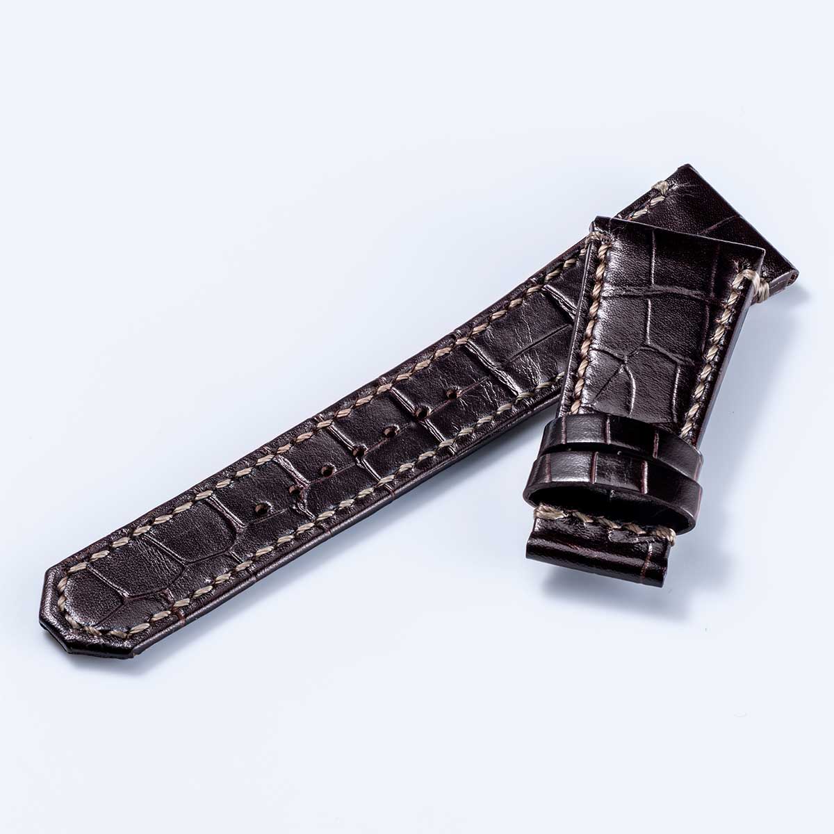 FIVE WINDOWS Mid “Croco-embossed cowhide strap” (VM07) – Dark Brown [VM07-CDB]