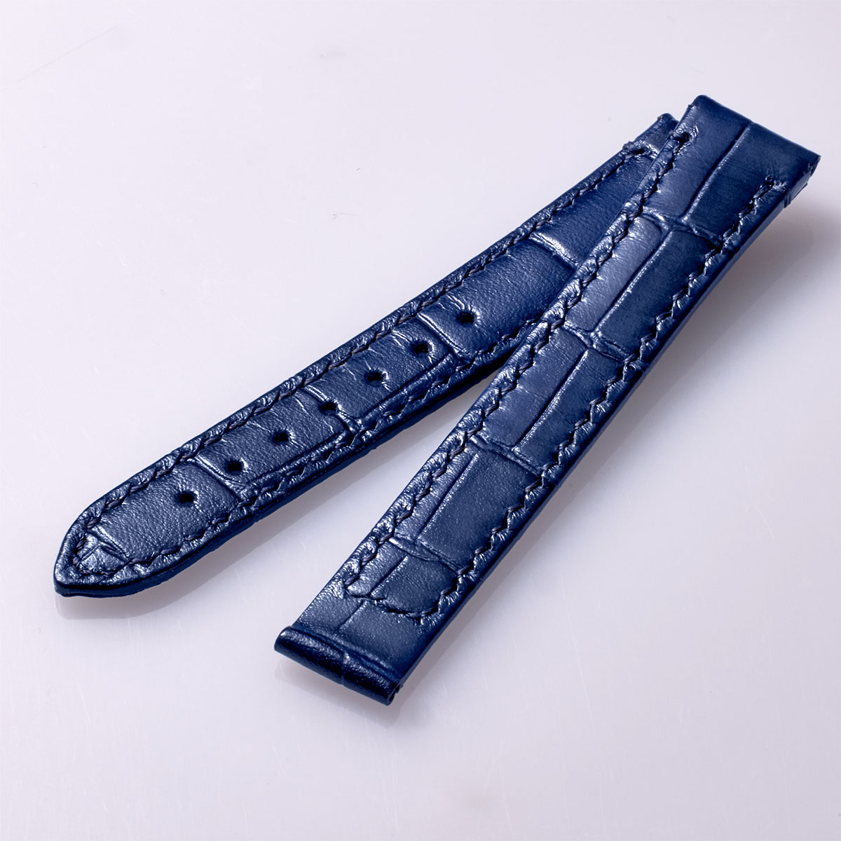 Croco-embossed cowhide strap – Dark blue (UG01-CDL)