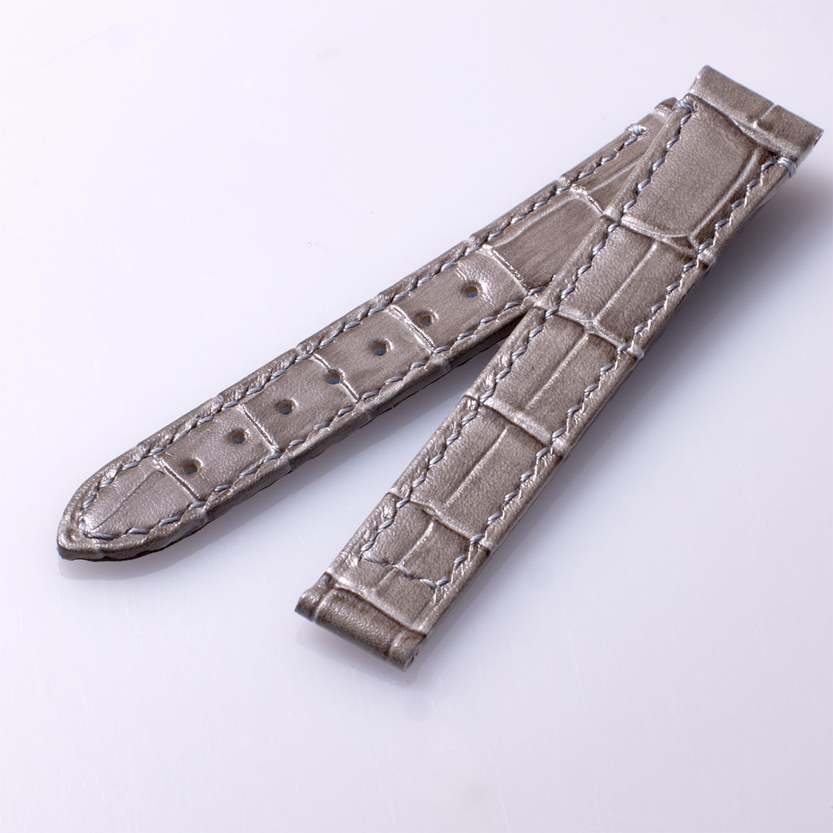 Croco-embossed cowhide strap – Greige (UG01-CGE)