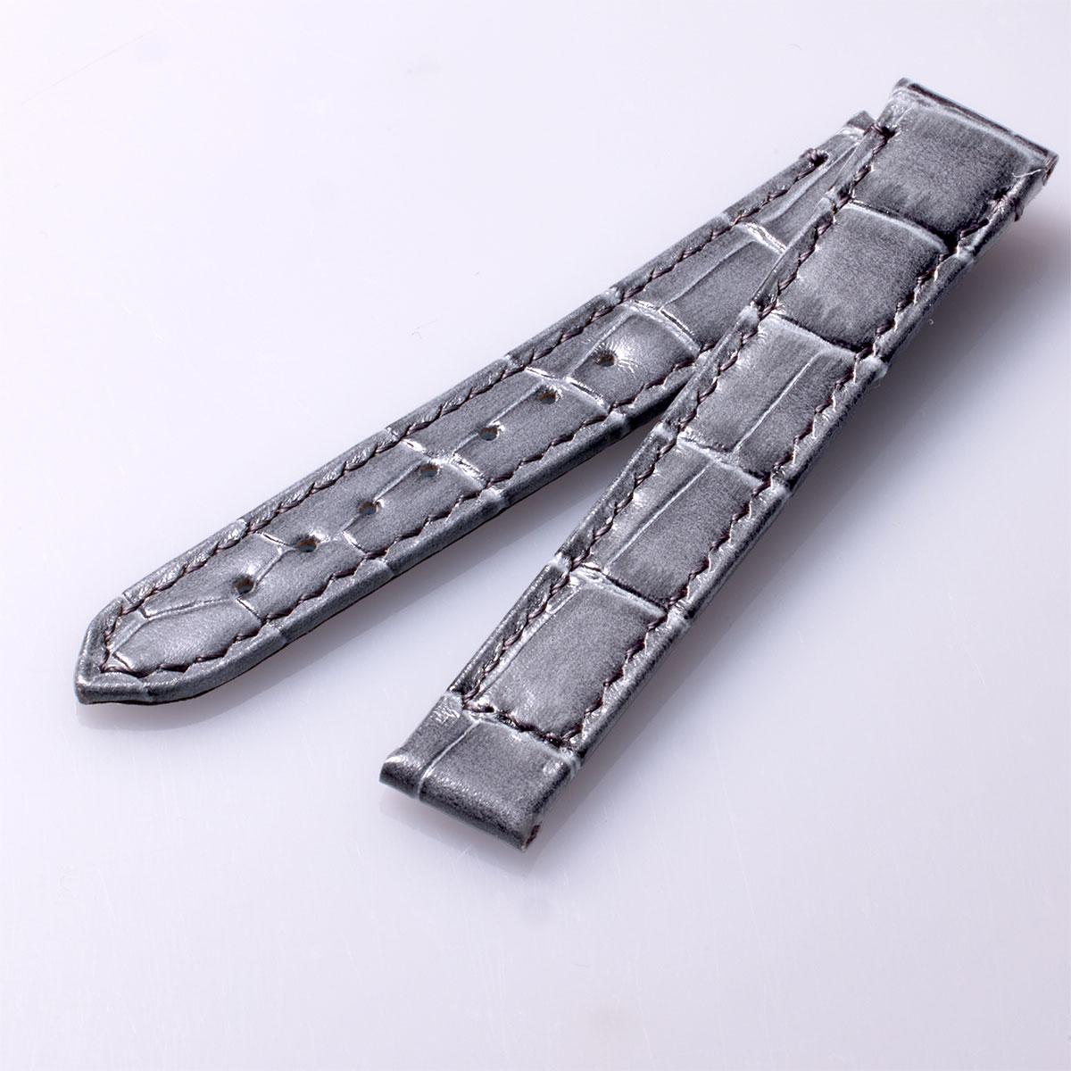 Croco-embossed cowhide strap – Gray (UG01-CGY)