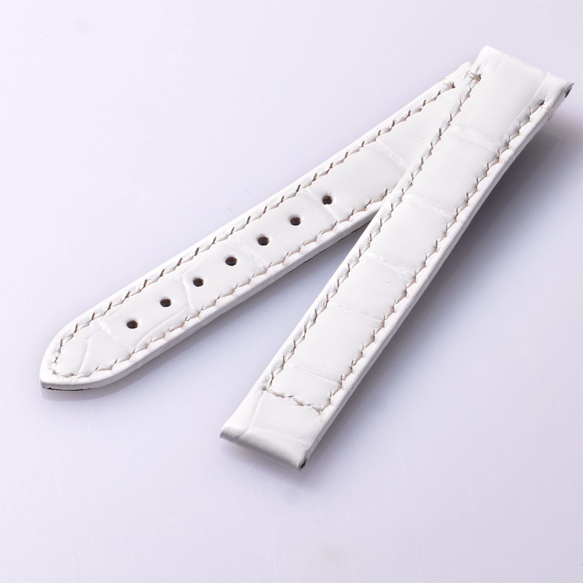 Croco-embossed cowhide strap – White (UG01-CWH)
