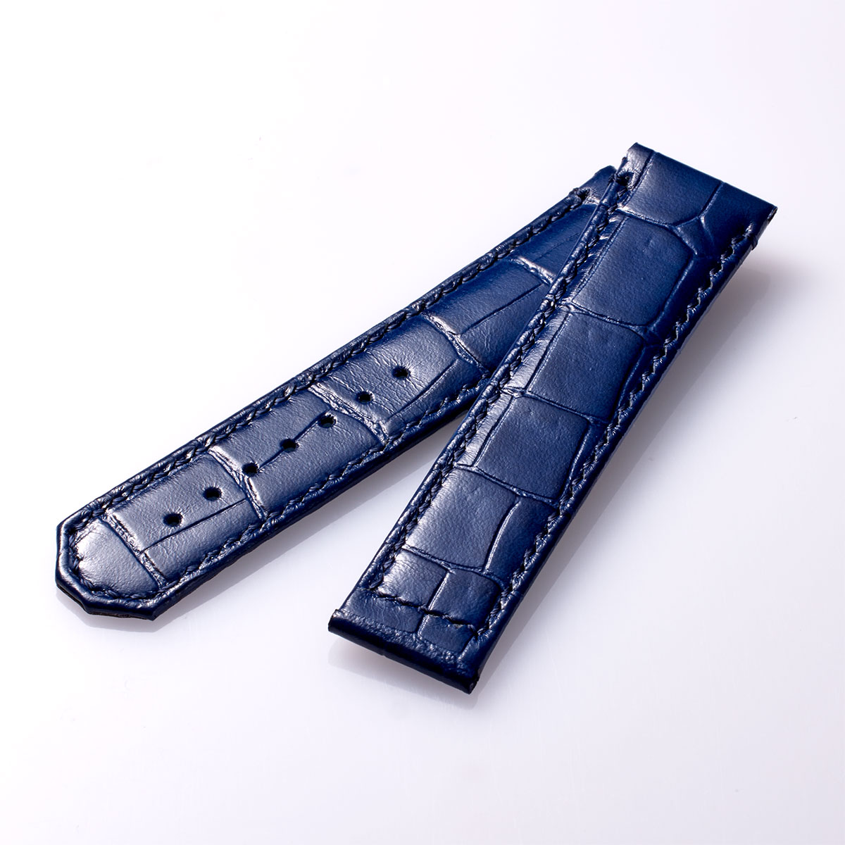 URUGA42 “Croco-embossed cowhide strap” (UG03) – Dark Blue [UG03-CDL]
