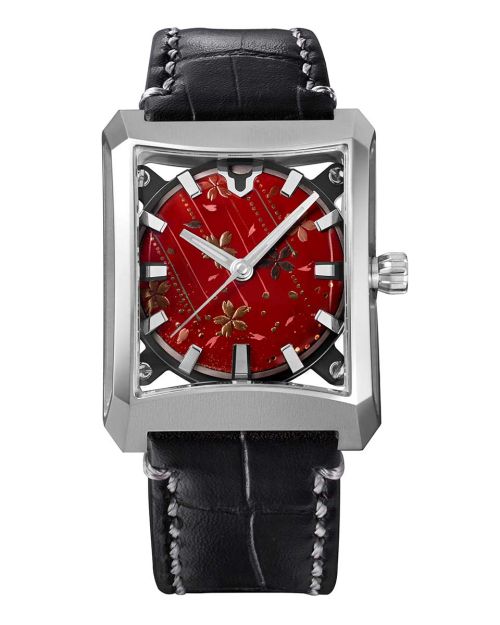 Urushi Series MAKI-E “FIVE WINDOWS Mid ~Nagare Sakura” Leather model [VM07-CBKMA6-SSD]