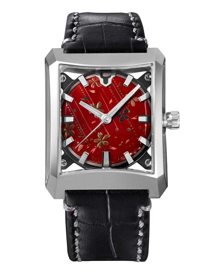 Urushi Series MAKI-E “FIVE WINDOWS Mid ~Nagare Sakura” Leather model [VM07-CBKMA6-SSD]