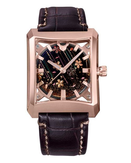 Urushi Series MAKI-E “FIVE WINDOWS Mid ~Nagare Sakura” Leather model [VM07-CDBMA7-KPJ]