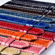 Croco-embossed cowhide strap