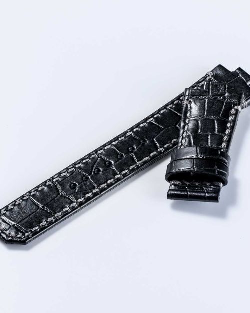 HORIZON “Croco-embossed cowhide strap” (VM12) – Brack [VM12-CBK]