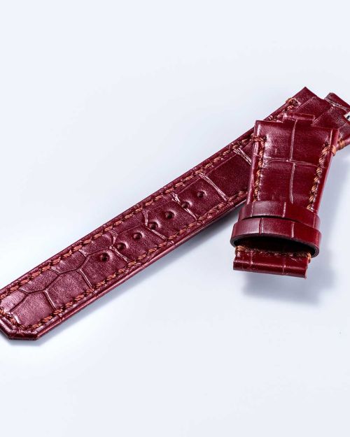 HORIZON Mid “Croco-embossed cowhide strap” (VM06) – Wine Red [VM06-CWR]
