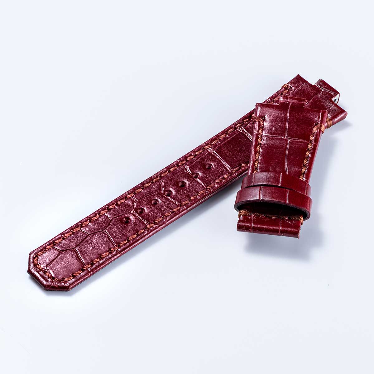 HORIZON “Croco-embossed cowhide strap” (VM12) – Wine Red [VM12-CWR]