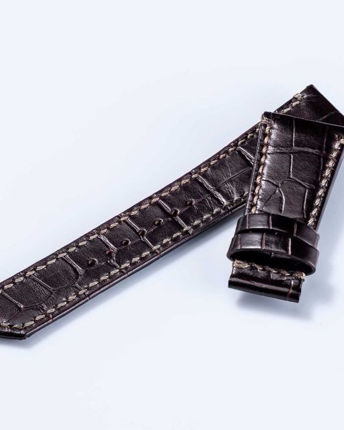 FIVE WINDOWS Mid “Croco-embossed cowhide strap” (VM07) – Dark Brown [VM07-CDB]